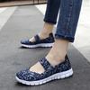 Summer Mary Janes Women Sandals Beach Lazy Shoes White Blue Casual Weave Soft Slip On Walking Color Sandals Large Size