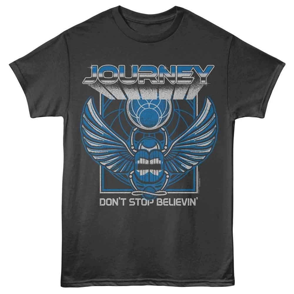 Journey - 3D Text Scarab - Officially Licensed - Gray Solid Front Print Sh 110
