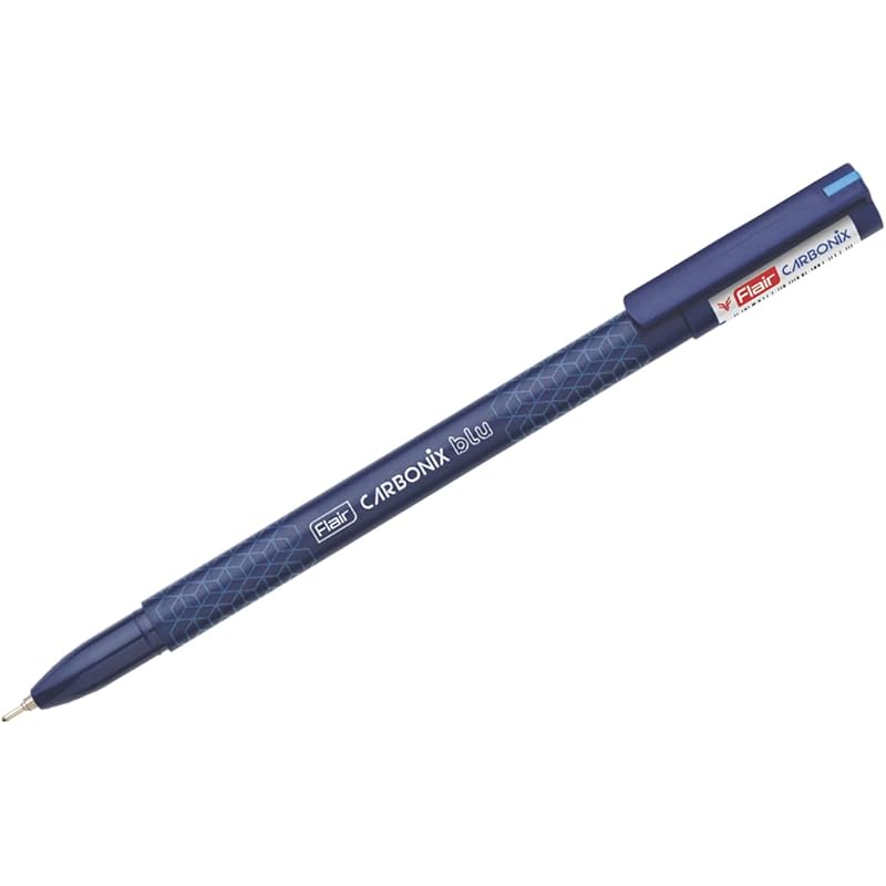 

Flair Carbonix Blu Ball Pen Wallet Pack | 0.7 Mm Tip Size | Low-Viscosity Ink With Double Writing Length | Smudge Free W 101 синій