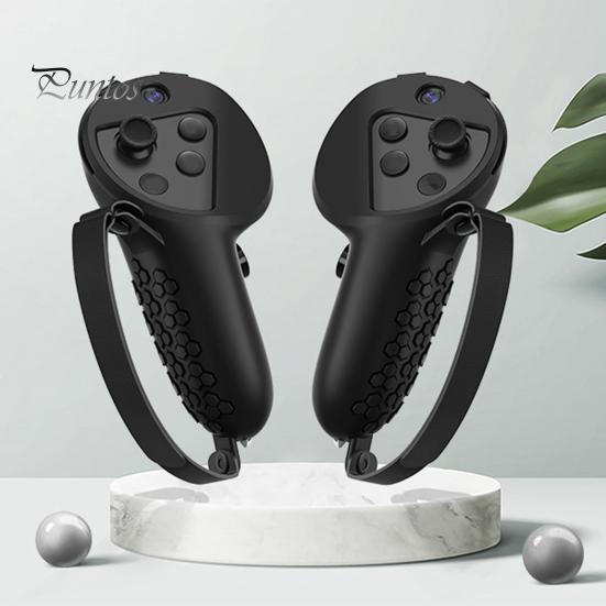 Handle Covers 2Pcs VR Controller Cases Uninterrupted Signal Anti-shock Tasteless Anti-fall Textured Surface Sleeves Protective Silicone for Mata Quest