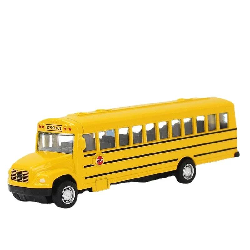 1/64 Diecast Alloy City Bus Pull Back Cars Kids Toy Car Inertia Vehicle Model Toy Educational Toys for Children Gift Boys Toys