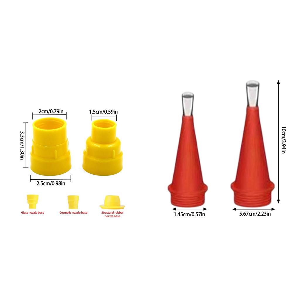 Reusable Caulking Nozzles Tips with Connect Base Stainless Steel Sealant Nozzle Applicator Caulk Nozzle Easy To Use