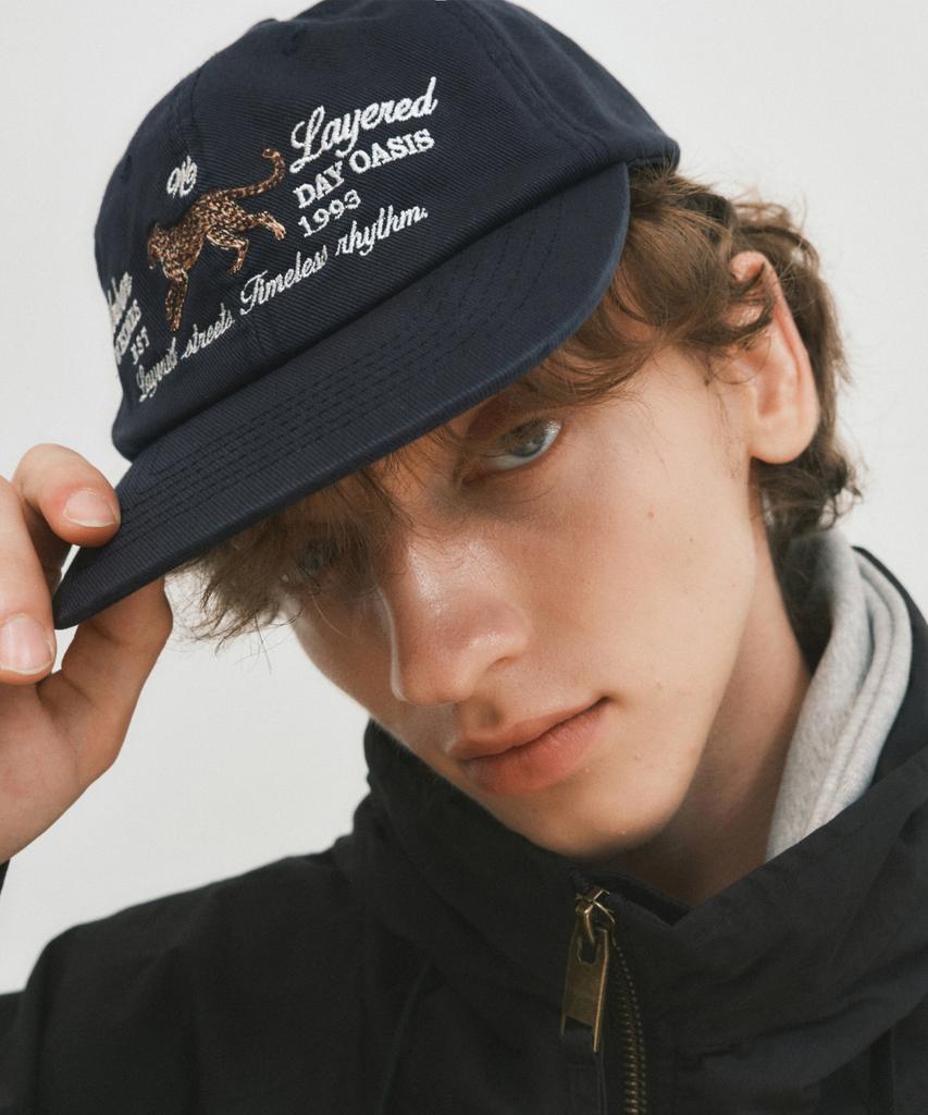 Wednesday Oasis Layered With Leopard Ball Cap_Navy(W25-Acc06)