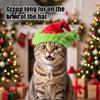 Cat Kitten Puppy Hat Christmas Pet Hat, Plush Dog with Fuzzy Green Trim, Santa Soft Skin Friendly Cap Adjustable Elastic Band for Cats Dogs