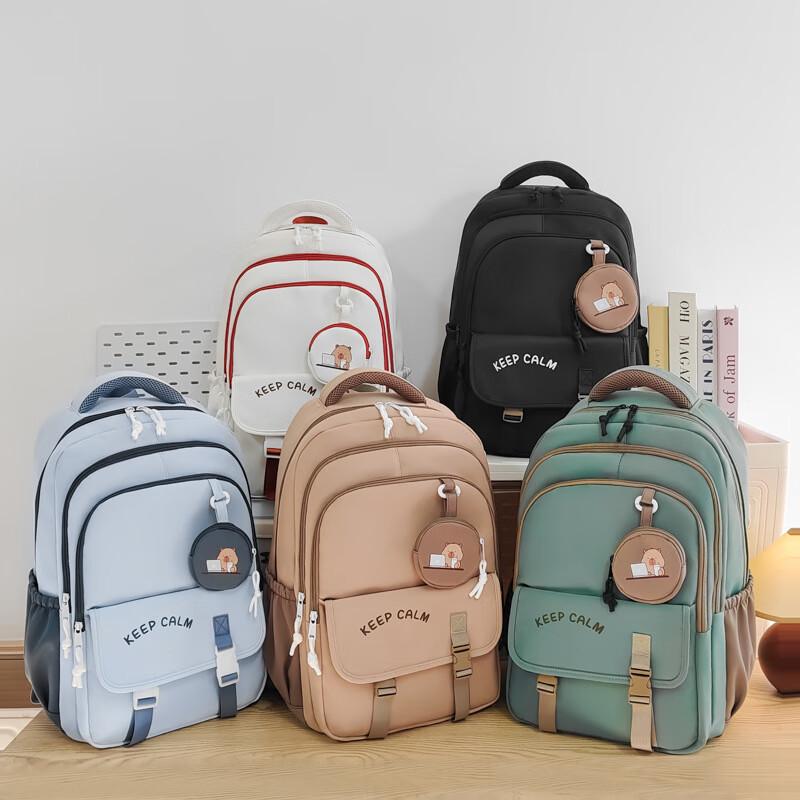 Oumanfei Simple Canvas Student Backpack