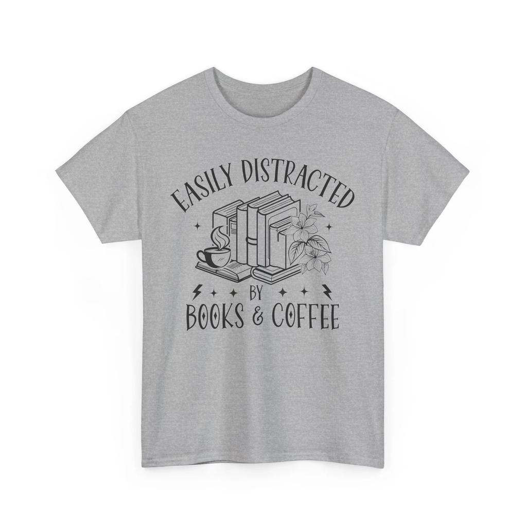Book T-Shirt | Booktrovert T-Shirt | easily distracted by books & coffee