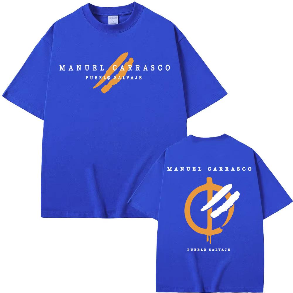 Rapper Manuel Carrasco Pueblo Salvaje Printed T Shirt Men's Clothing Fashion Hip Hop Street T-shirts Cotton Casual Loose T-shirt