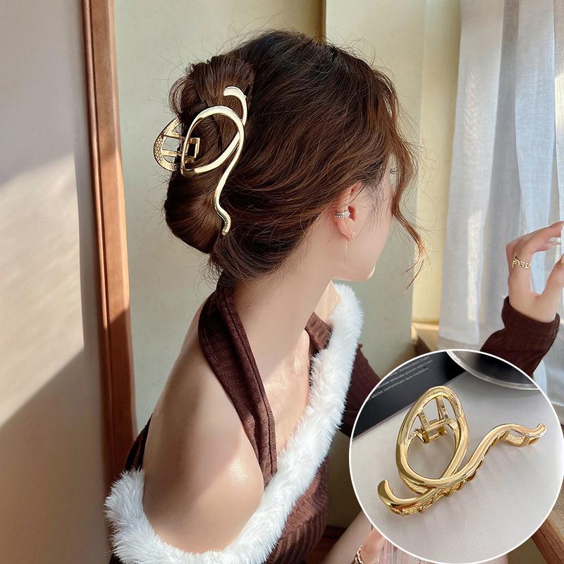 Pinces à cheveux à longues pampilles en cristal coréen pour femmes Luxe Or Argent Métal Grandes Pinces Crabe Accessoires de Mariage Femme Nouveau