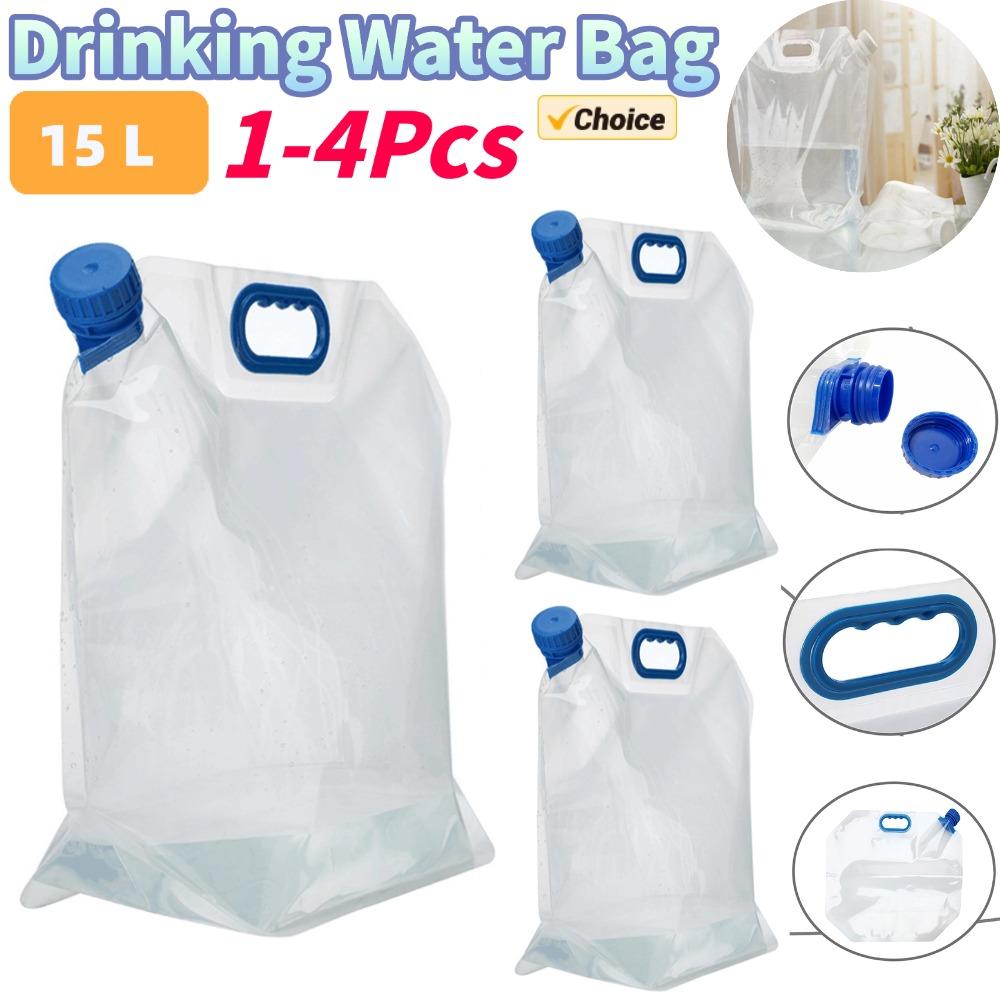 1-4Pcs 15L Outdoor Camping Travel Folding Bucket Camper Tourism Large Water Storage Container Foldable Water Bags Water Canister