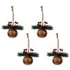 Christmas Tree Bells Hanging Ornament 4PCS Christmas Bells Hanging Decoration for Door Wreath Window Indoor and Outdoor