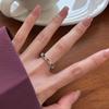 925 Sterling Silver Colorful Stone Lines Ring For Women Fine Jewelry Finger Adjustable Open Vintage Ring For Party Birthday Gift