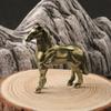 Antique Metal War Horse Statue Carving Traditional Chinese Fengshuis Home Office Decors Sculpture With Stable Base