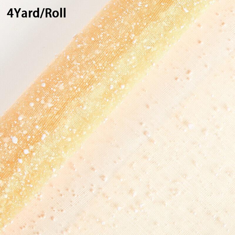 50cmx4yard Roll Beautiful Silk Screen Flower Packaging Gauze Snow Dot Yarn Net Bouquet Pack Gift Wrappging Soft Clear roll Yarn