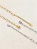 18K Gold Plated Paper Clip Chain Statement Necklace, Minimalist Link Chain Necklaces for Women Waterproof Jewelry Gift