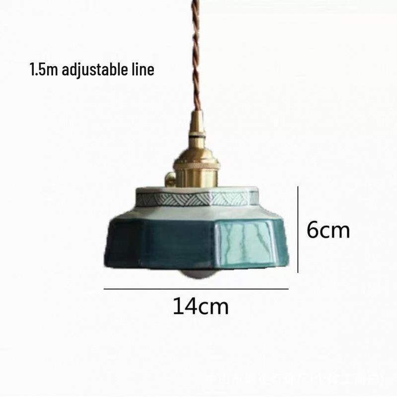 Mid-Century Japanese Ceramic LED Pendant Light for Bedroom, Dining Room, or Balcony