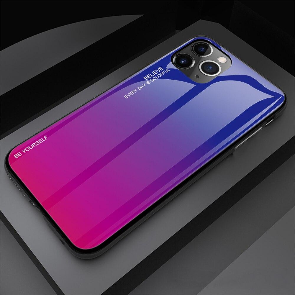Pro iPhone 12 11 Pro Max Case Pouzdro z tvrzeného skla Gradient Pro iPhone X XR XS Max 7 8 6 6s 7Plus 8Plus 11 Pro Max 12 Mini Cover