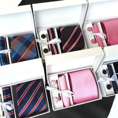 Men's Gift Box: 6-Piece Tie Set with Pocket Square, Tie Clip, & Cufflinks (2025 Edition)