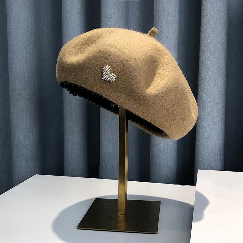 

Retro Girls Adult Beret Spring Autumn and Winter Wool All-match Korean Fashion Painter Hat Women One Size хакі