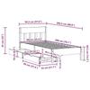 VidaXL Bed Frame with Headboard 90x200 Cm Solid Pine Wood, Bedroom Furniture, Slatted Base, Wooden Bed, Bed, 3301875