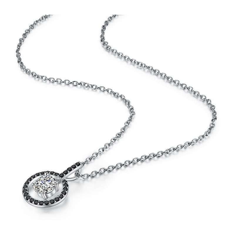 Black Awn Schwarzer Stein Halsketten Anhänger für Frauen