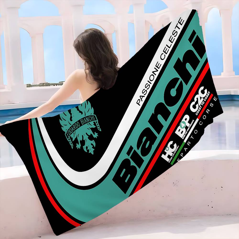 

B-BianchiS Bike Logo Beach Towel Colorful Bath Towels for Girl Microfiber Quick Dry Sand Free Beach Yoga Spa Gym Pool W40*H60(CM)
