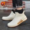 Winter warm and velvet couple waterproof rain shoes Kitchen back chef shoes waterproof shoes Short men's and women's rain boots