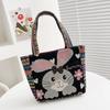 Embroidered canvas handbag women's handbag casual handbag lunch box bag small cloth bag