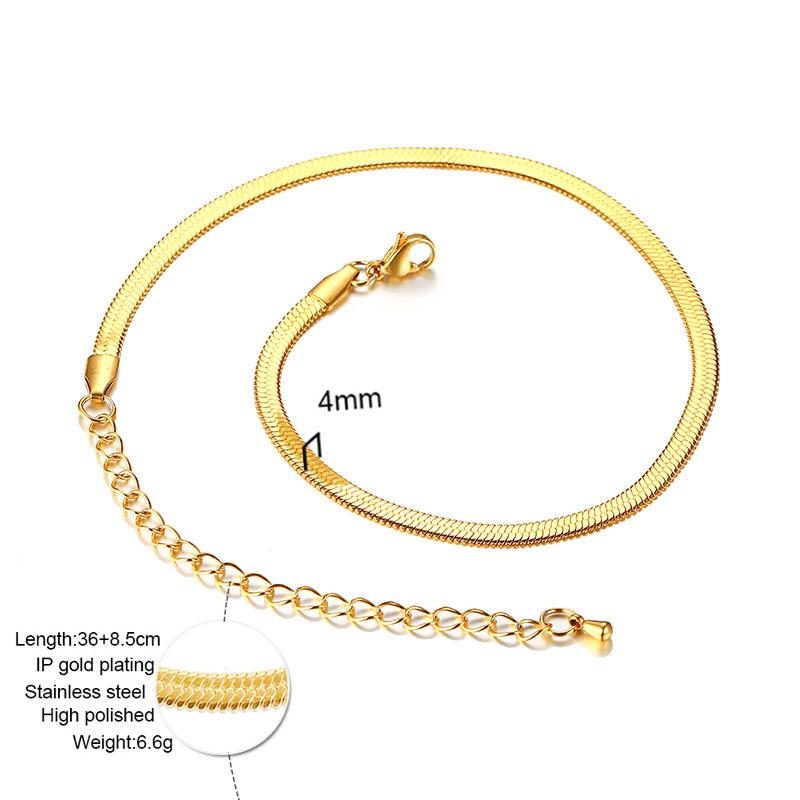Herringbone Necklace for Women,Dainty Gold Color Necklace, Simple Layered Necklaces Jewelry Gift