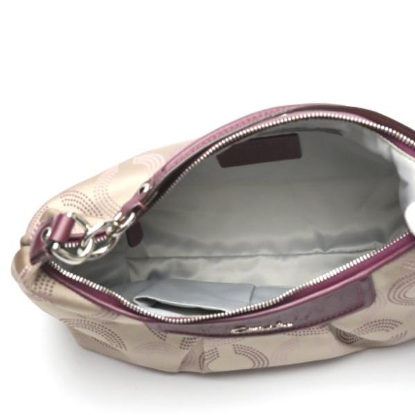COACH Op art Handbag leather Brown Women F20031 Used