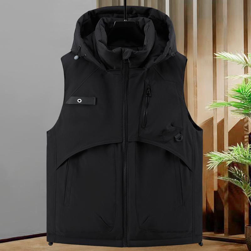 

Мода больших размеров L-8XL Зимние мужские пальто Водонепроницаемые Толстые Теплые Жилеты С капюшоном Повседневные Куртки без рукавов L