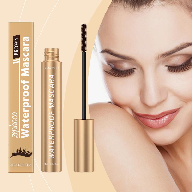 Curling Mascara Brown Lengthening Waterproof Gentle Formula Easy Care Daily Wear Natural Look Long-Lasting Quick Dry