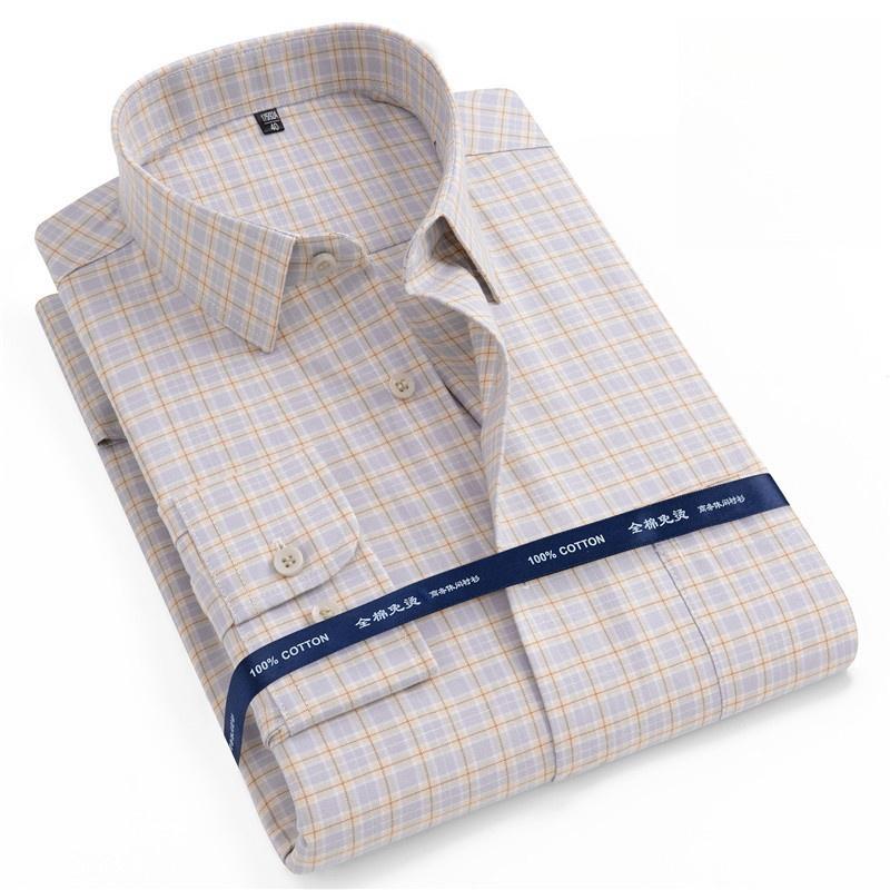 New 100% Pure Cotton Shirts Oxford Men Solid Color Shirt Long Sleeve Regular Fit Men Pocket Casual Autumn Male Shirt 7XL 8XL