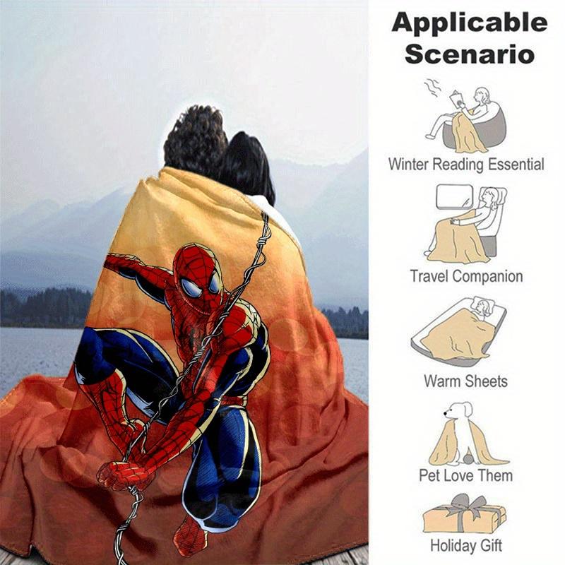 1pc Spider-Man Printing Blanket - Soft, All-Season Throw for Office Blanket,  | Personalized Gift with Adorable Cartoon Design