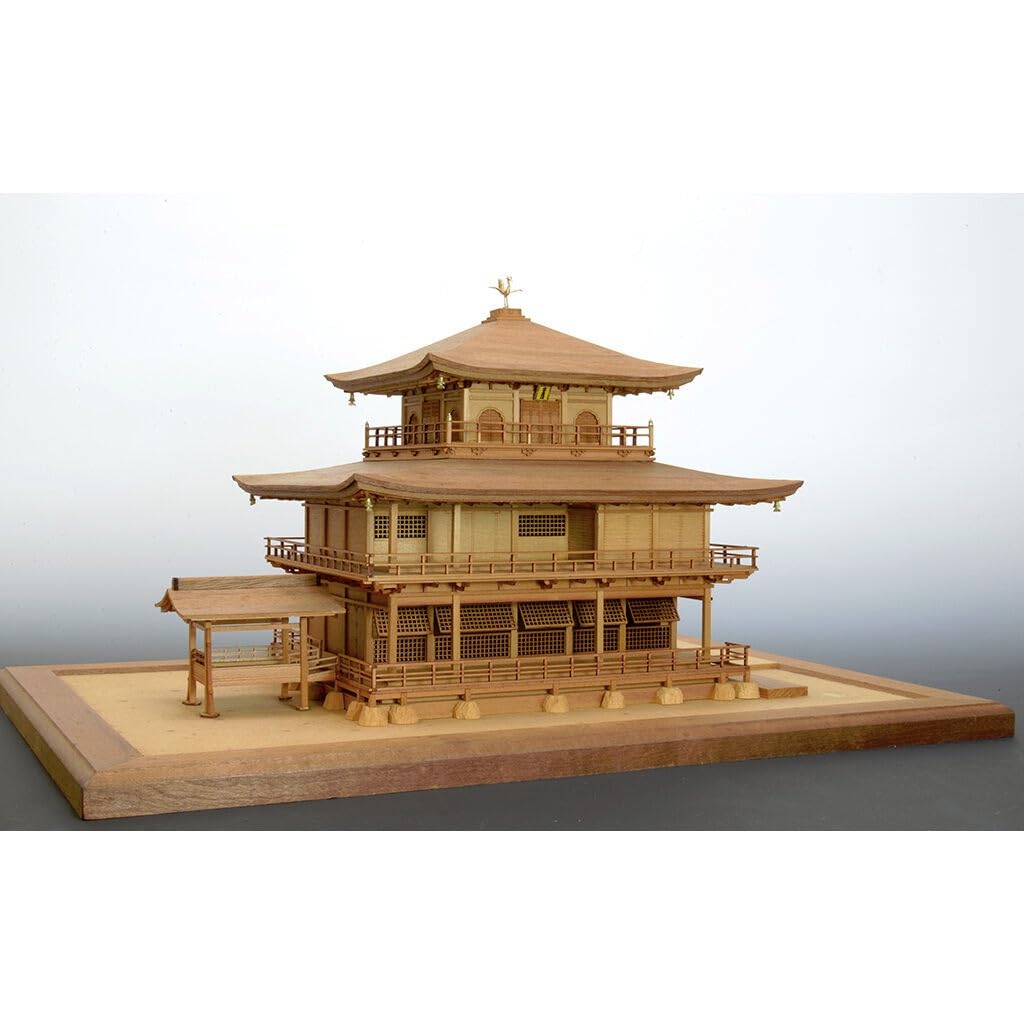 Woody Joe 1/75 Scale Rokuon-ji Temple Golden Pavilion, Plain Wood, Wooden Model Assembly Kit (Building)