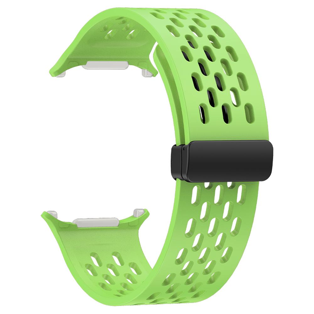 

KALEBOL For Samsung Galaxy Watch Ultra 47mm Silicone Band Magnetic Replacement Strap Fluorescent Green