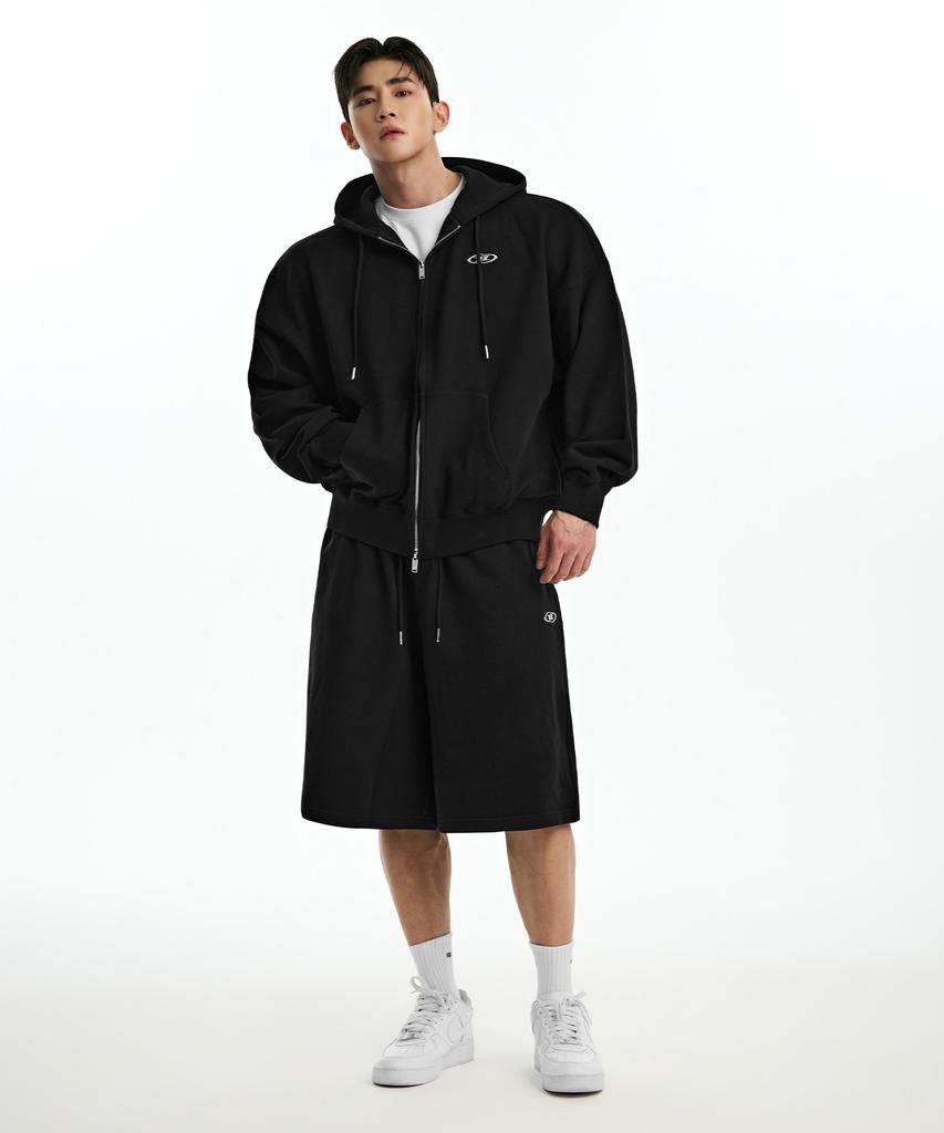 BORN TO WIN Chrome B Logo Half Pants Long Ver [Black]