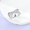 Silver Plated Sparkling Love Rings Zircon Winding Line Geometric Rings For Women Engagement Jewelry Anniversary Gift