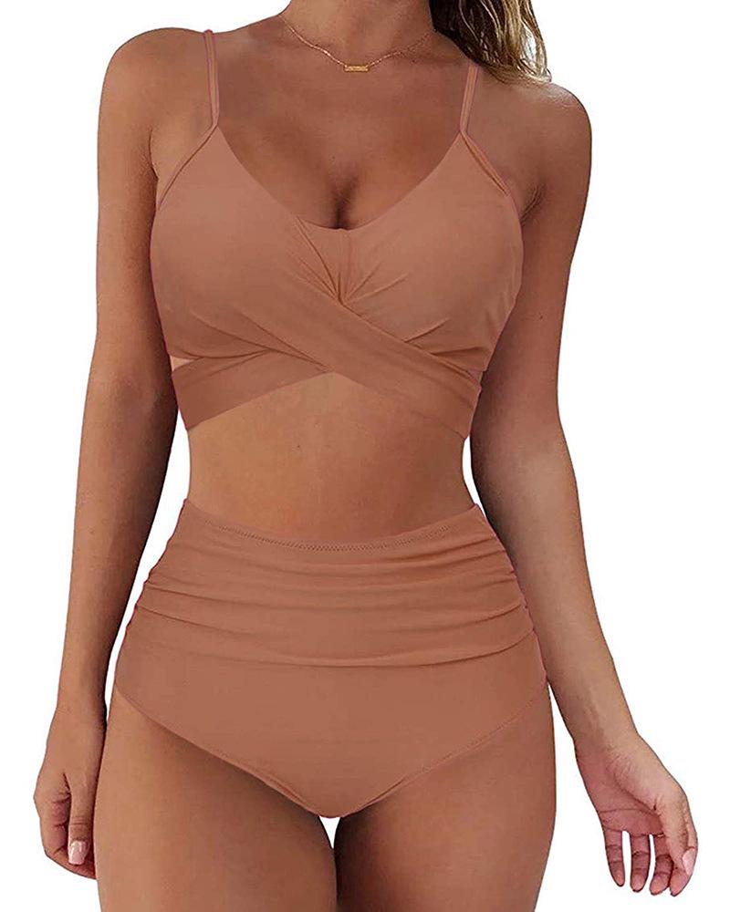 2023 Sexy Sleeveless Backless Split Swimsuit Bikini for Europe & America