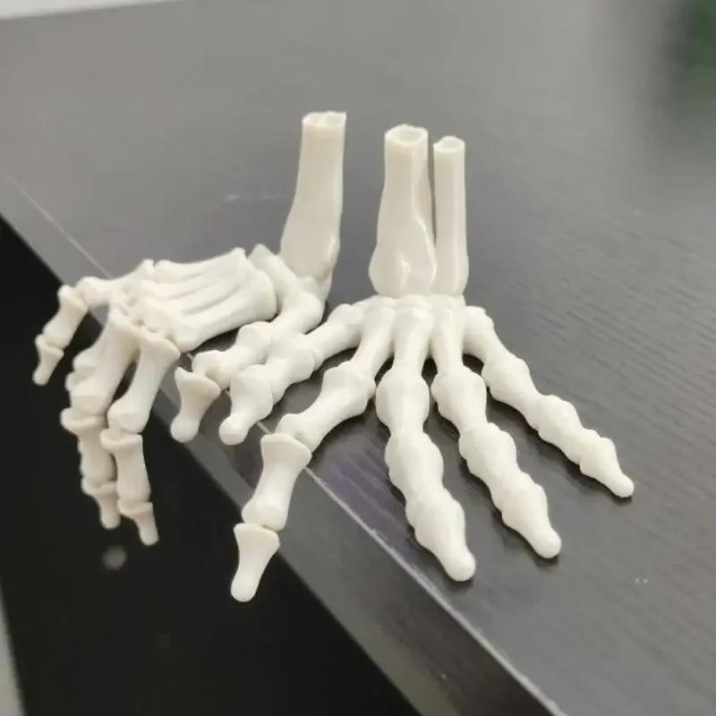 1/2PCS 3D Printed Realistic Flexible Joint Skeleton Hand Model Ghost Halloween Party Decoration Home Ornament
