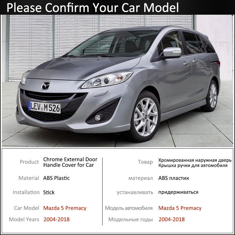 Black Carbon Fiber Door Handle Cover for Mazda 5 Premacy 2004~2018 2005 2010 2013 2017 Car Accessories Stickers Trim Set