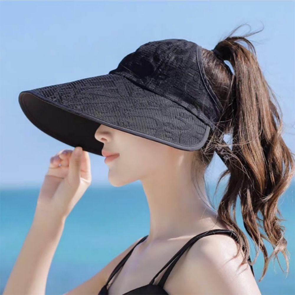 UV Protection Large Brim Sun Hat Letter UV Protection Hat Stylish Summer Panama Hat  Men