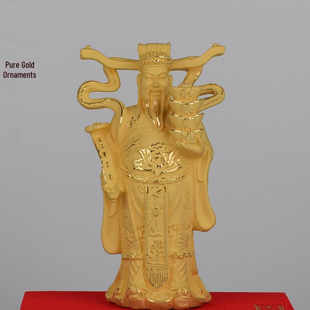 Golden Wealth God Velour Figurine for Housewarming, Shop Opening, Feng Shui, and Attracting Prosperity. H989