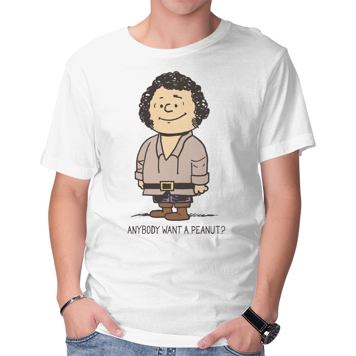 Unisex Crew Neck T-Shirt Anybody Want a Peanut? Graphic Short Sleeve Casual Tee XXXL
