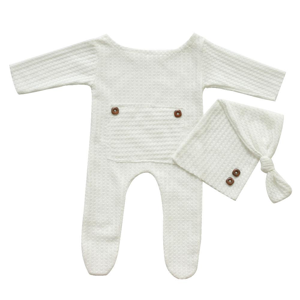 Newborn Photography Clothing Baby Soft Houndstooth Knitted Long Tail Hat Jumpsuit Set, Interesting and Beautiful