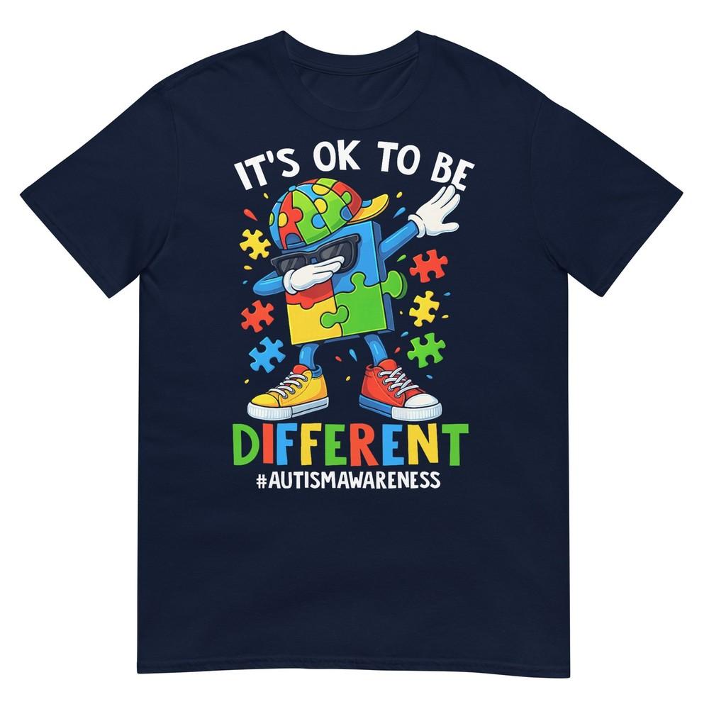 Its Ok To Be Different Dabbing Puzzle Autism Awareness Kids TShirt