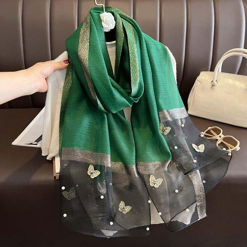 

Luxury Butterfly Embroidered Scarf Butterfly Beach Shawl Women Bandana 10