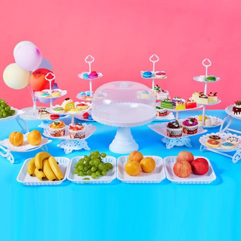 Creative Fruit Dish Afternoon Tea Dim Sum Dessert Table Decoration European Display Shelf Three Layer Cake Rack