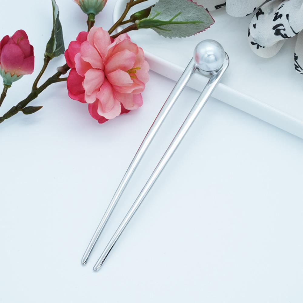 New U Shape Metal Black Hair Pin Stick French Pearl Hair Clips Barrettes For Women Girls Hairstyle Accessories  Gifts