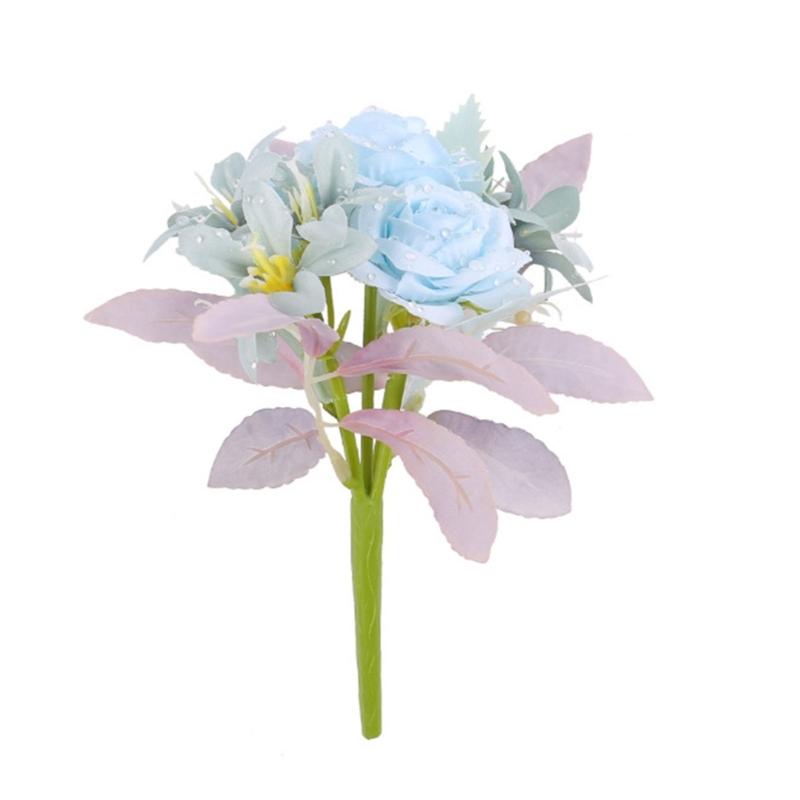 Artificial Flowers Artificial Rose Flower Bouquet for Wedding Party Decoration, Realistic Flower Table Centerpiece Decor