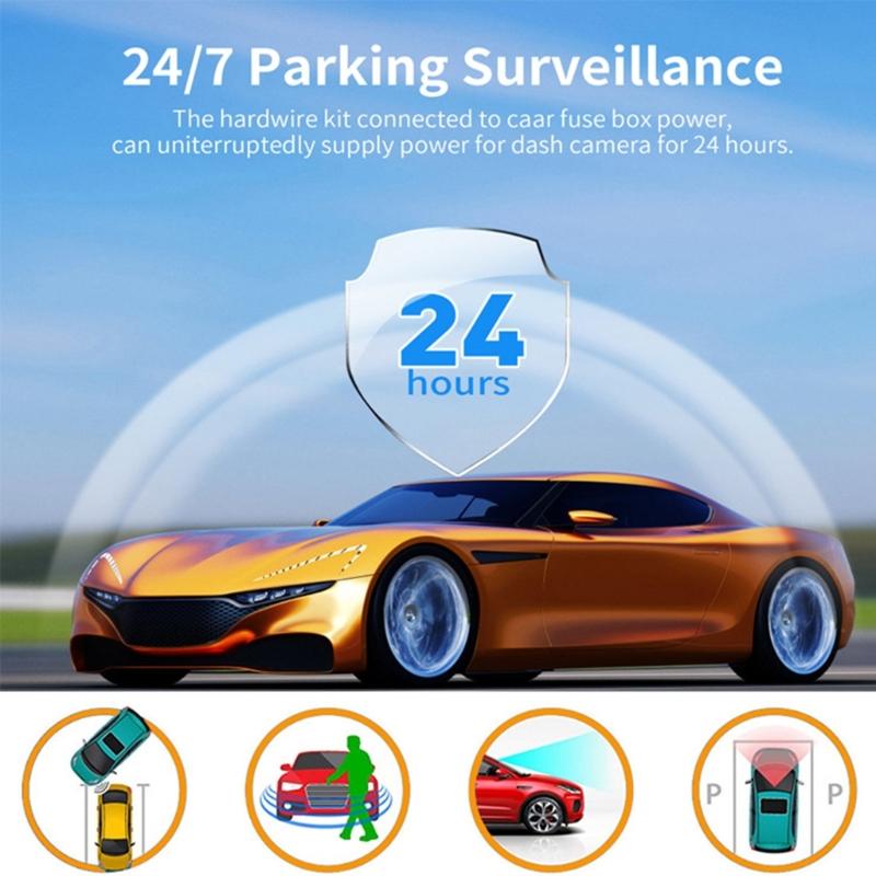 Universal Dashboard Cams  Power Kit Easy Install Dashboard Cams  Wiring with Enhanced Battery Management Three Wire Designs for Car